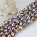 Freshwater Loose Pearl Strand Size 15mm Grade AA Light Peacock Nulceated Pearl Strand